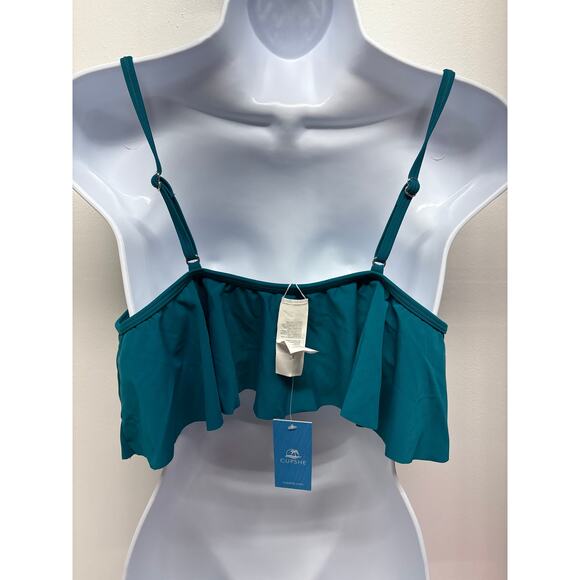 Cupshe women’s Size Large teal flowy swim top, bikini tops. NWT. - Picture 3 of 7